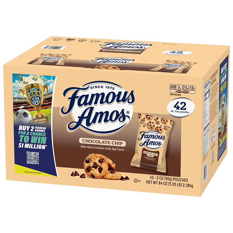 Famous Amos sweet snack cookies front view