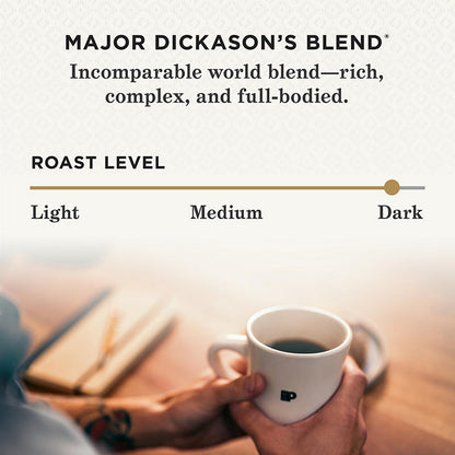 Major Dickason coffee pods in 75 count box