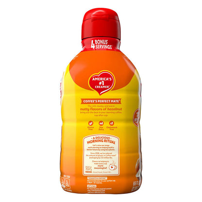 Hazelnut non-dairy coffee creamer front label