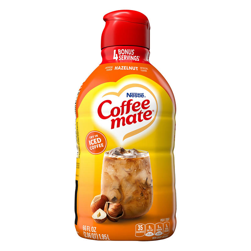 Rich hazelnut flavored coffee creamer