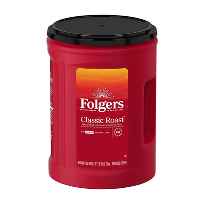 Folgers Classic Roast ground coffee canister 43.5 oz