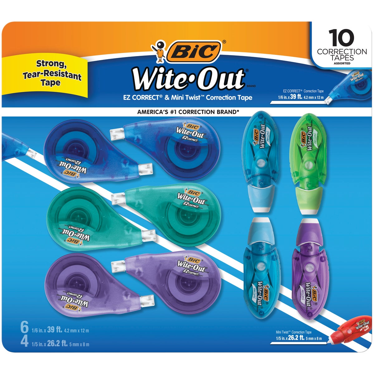 BIC Wite-Out correction tape variety pack 10-count