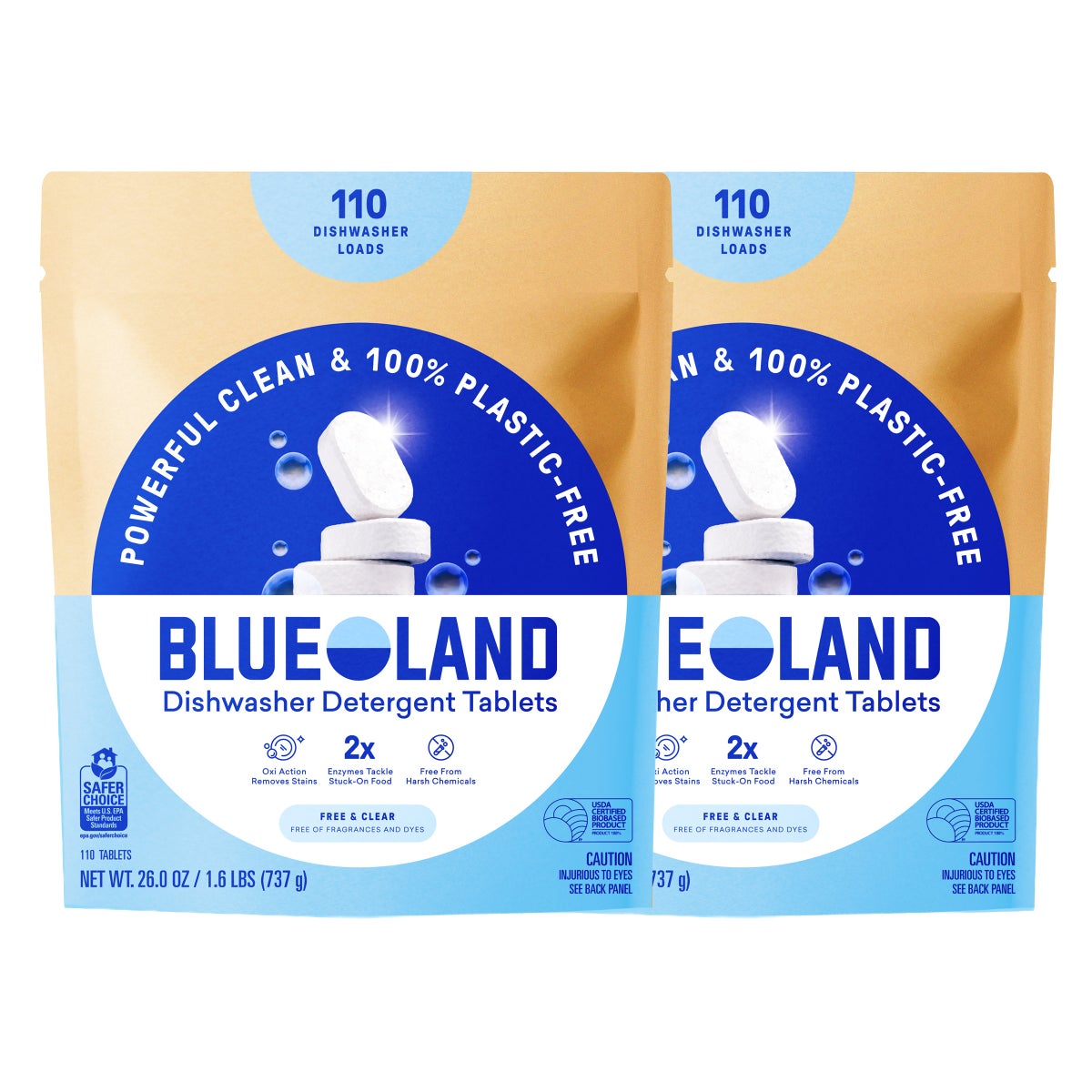 Blueland fragrance-free dishwasher detergent tablets 220 count