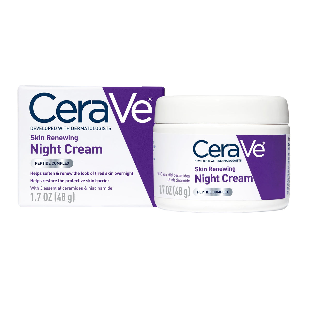 CeraVe night moisturizer with peptides and hyaluronic acid