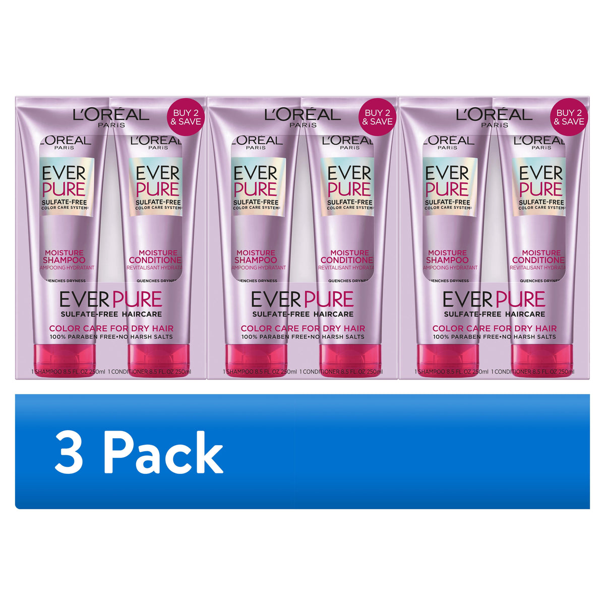 L’Oréal Paris EverPure Moisture shampoo and conditioner kit