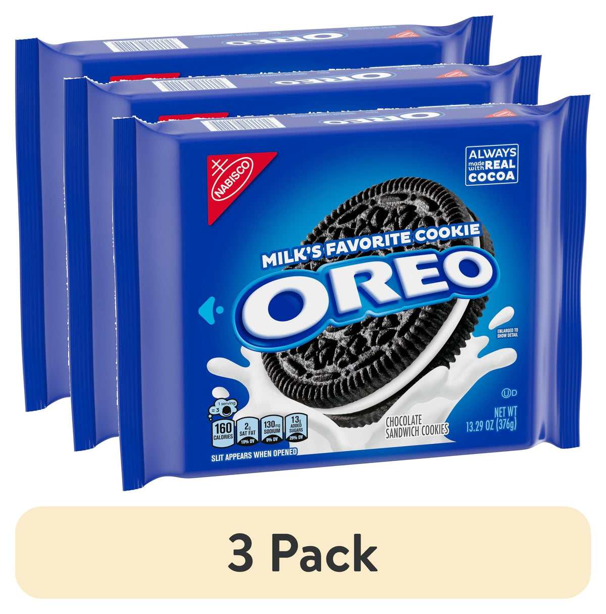 OREO chocolate sandwich cookies, 3-pack of 13.29 oz packages
