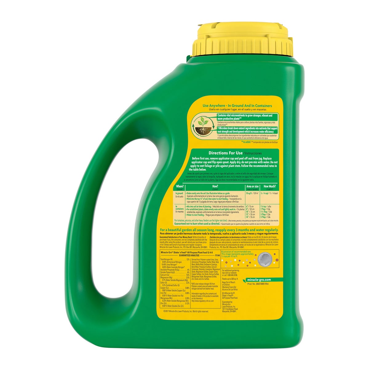 Miracle-Gro Shake 'n Feed garden fertilizer close-up