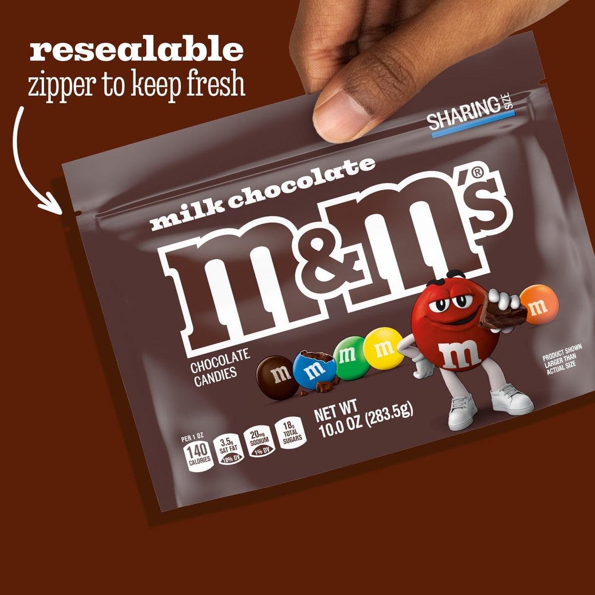 10 oz bag of M&M'S milk chocolate candy