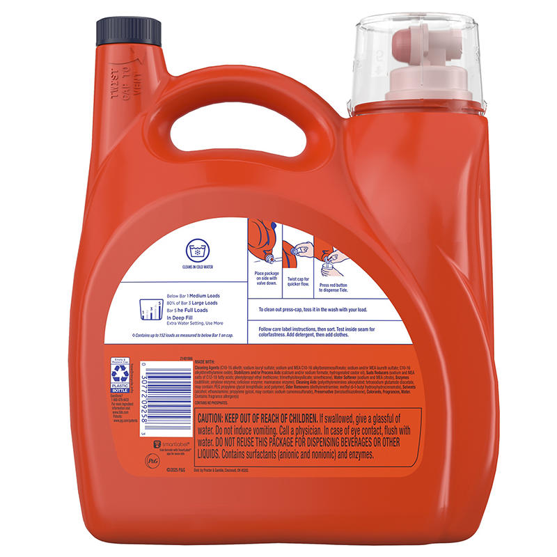 Tide liquid detergent 152 loads bottle