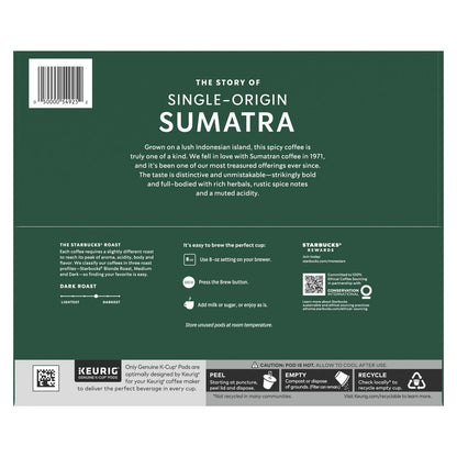 Starbucks Sumatra dark roast coffee packaging