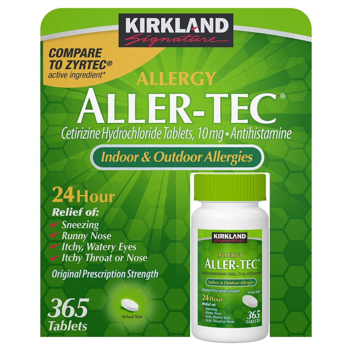 Kirkland Signature Aller-Tec 365-count allergy tablets