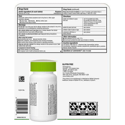 Bottle of Kirkland Signature Aller-Tec tablets