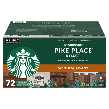 Starbucks Classic Pike Place Medium Roast K' Cups 72 Count Value Box