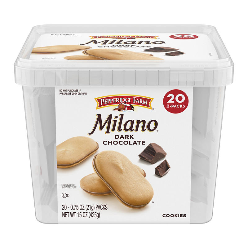 Pepperidge Farm Milano dark chocolate cookies box