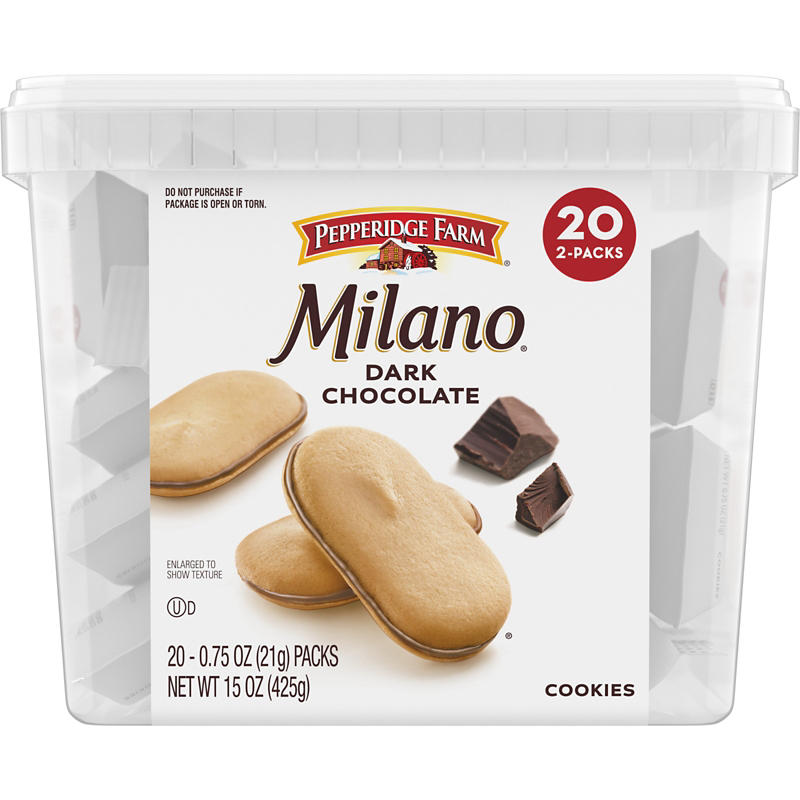 Two Milano cookies per snack pack
