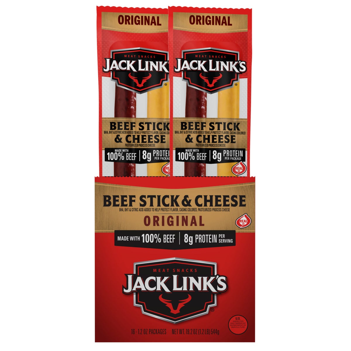 Jack Link's beef and cheese sticks 16-count pack