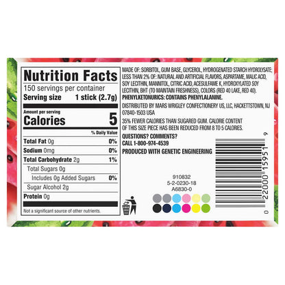 Extra sugar free chewing gum 10-count watermelon packs