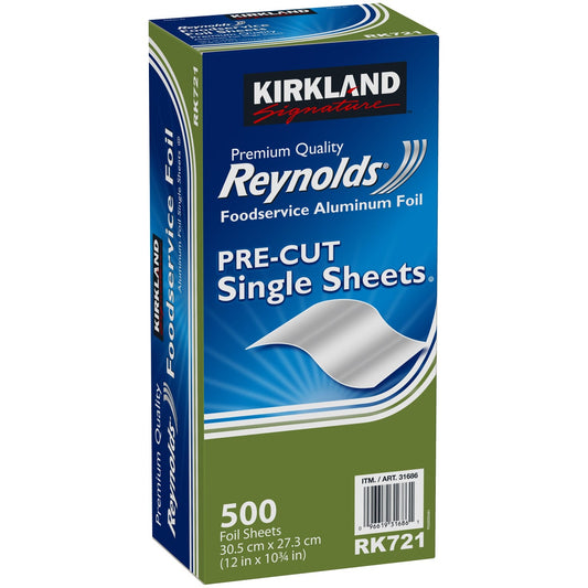 Kirkland Signature pre-cut aluminum foil sheets 500 count
