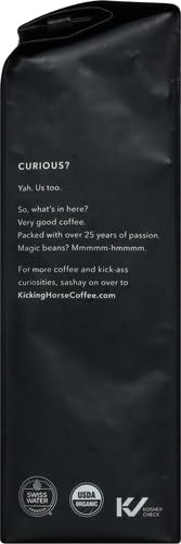 Kicking Horse Coffee dark roast decaf side view