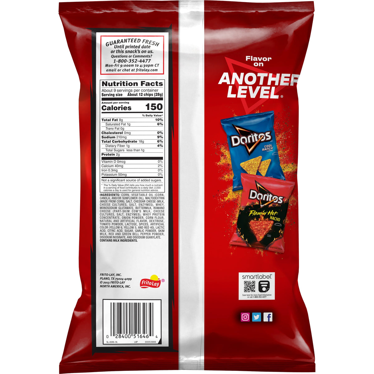 Doritos Nacho Cheese tortilla chips snack bag