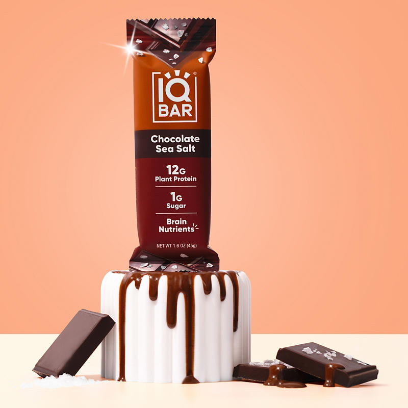IQBAR Plant Protein Bars Chocolate Sea Salt Peanut and Butter Chip Variety Pack, 12g Protein, 12 ct. - product image 6