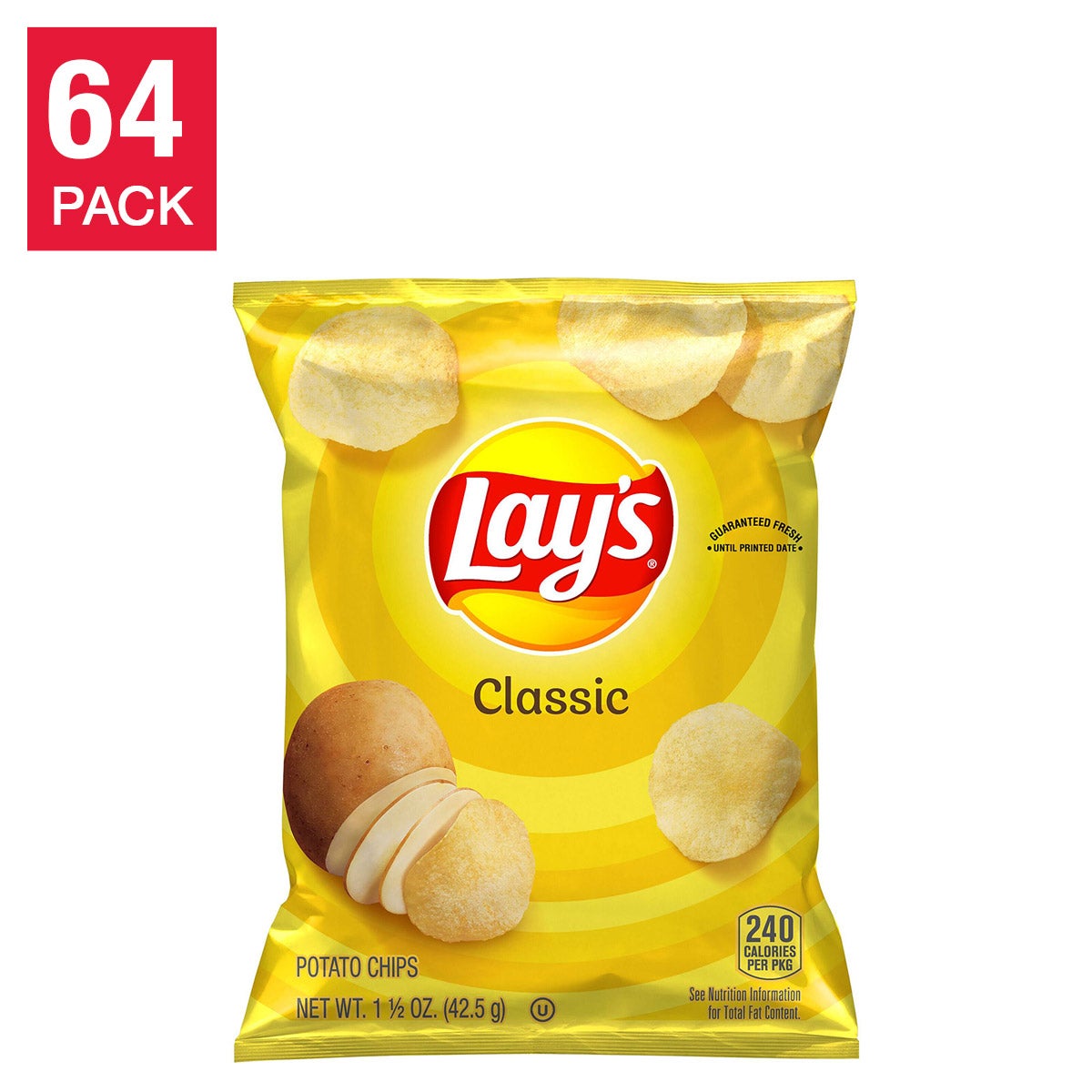 Lay's Classic potato chips 64-count case