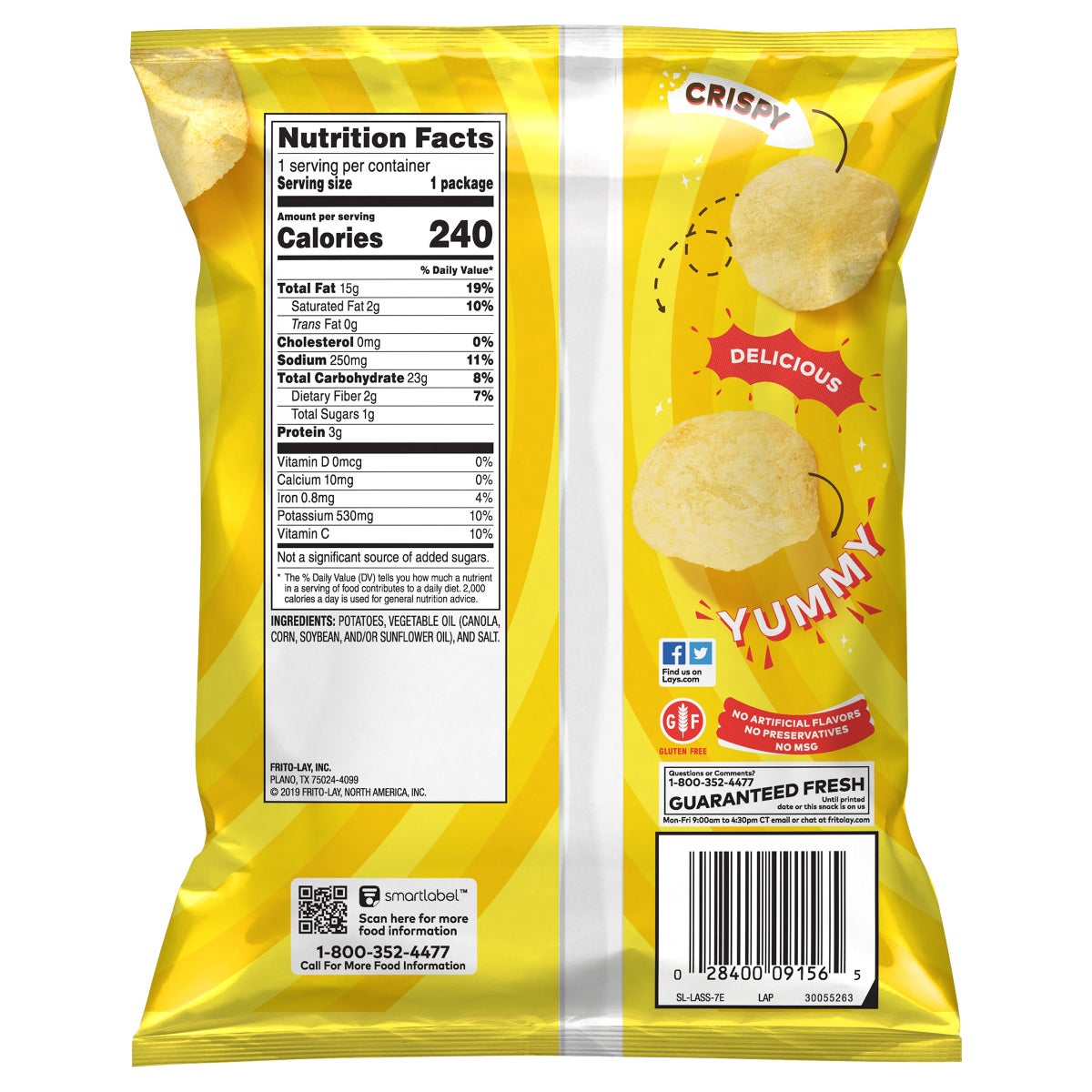 Lay's 1.5 oz classic chips single-serve bags