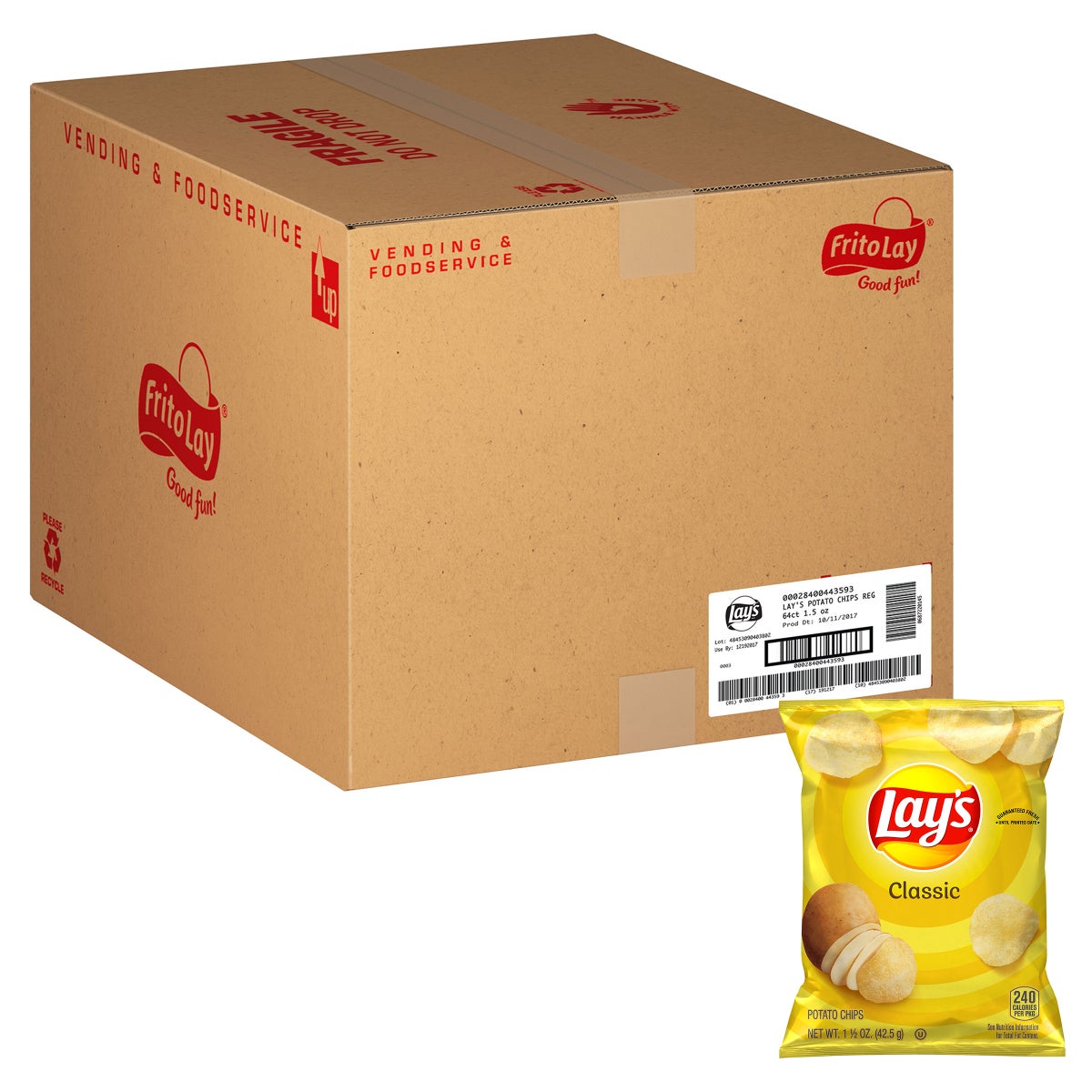 Lay's classic salted potato chips individual bags