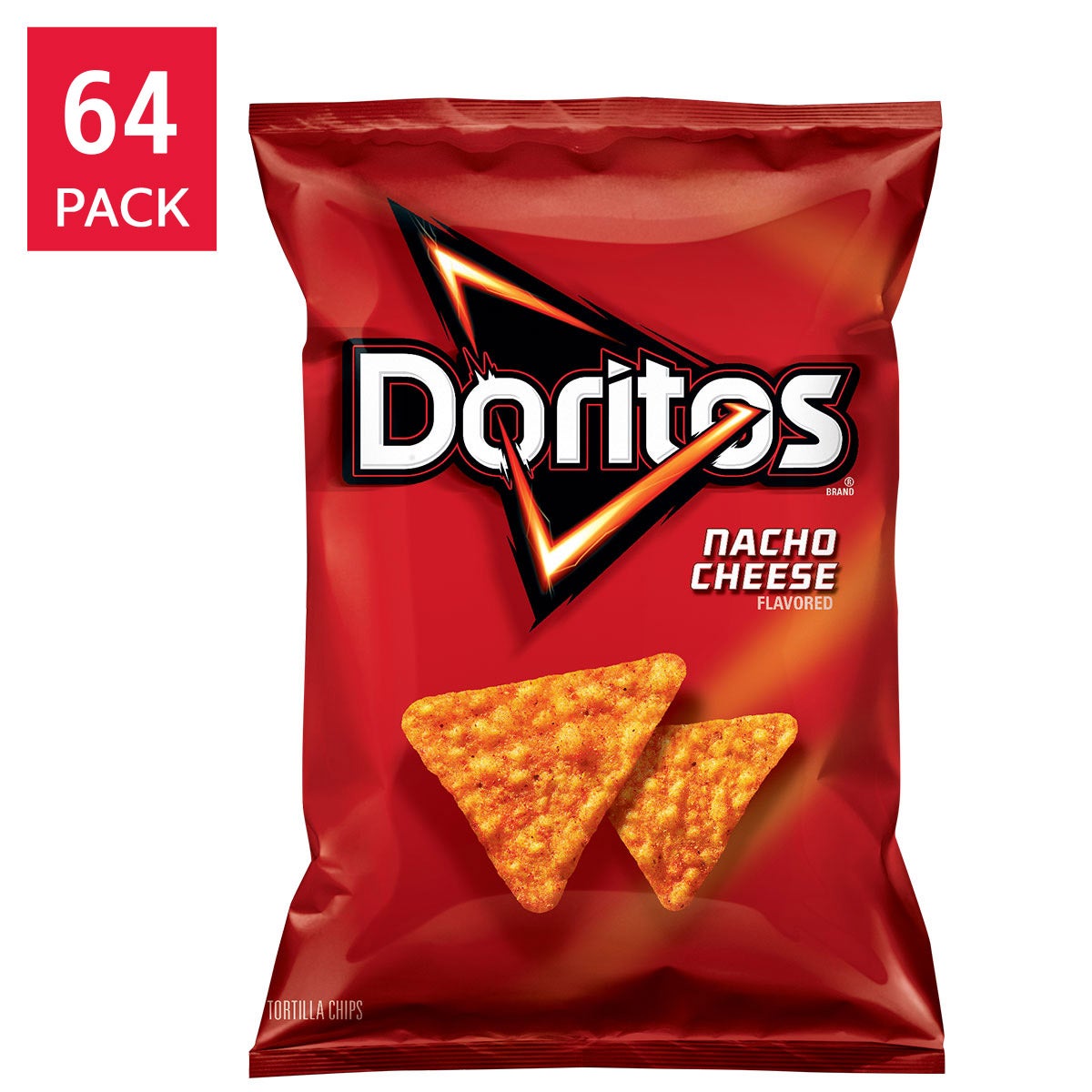 Doritos Nacho Cheese tortilla chips 64-count pack