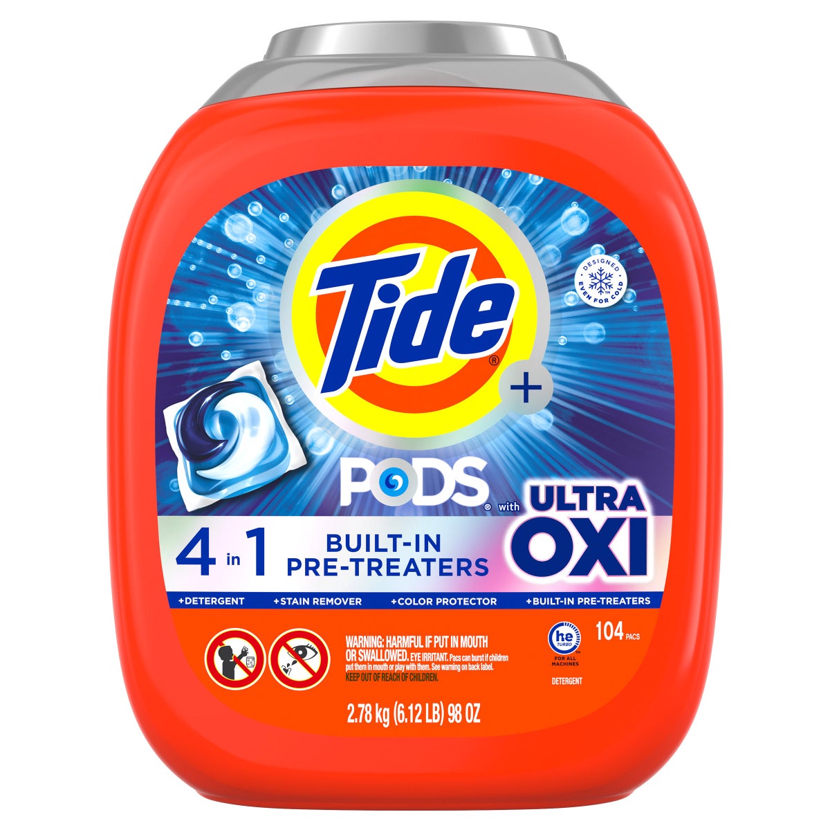 Tide Ultra Oxi laundry detergent pods 104 count