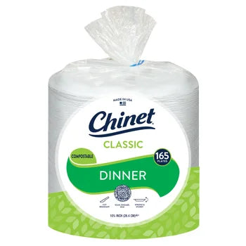 Microwave-safe Chinet disposable dinner plates pack