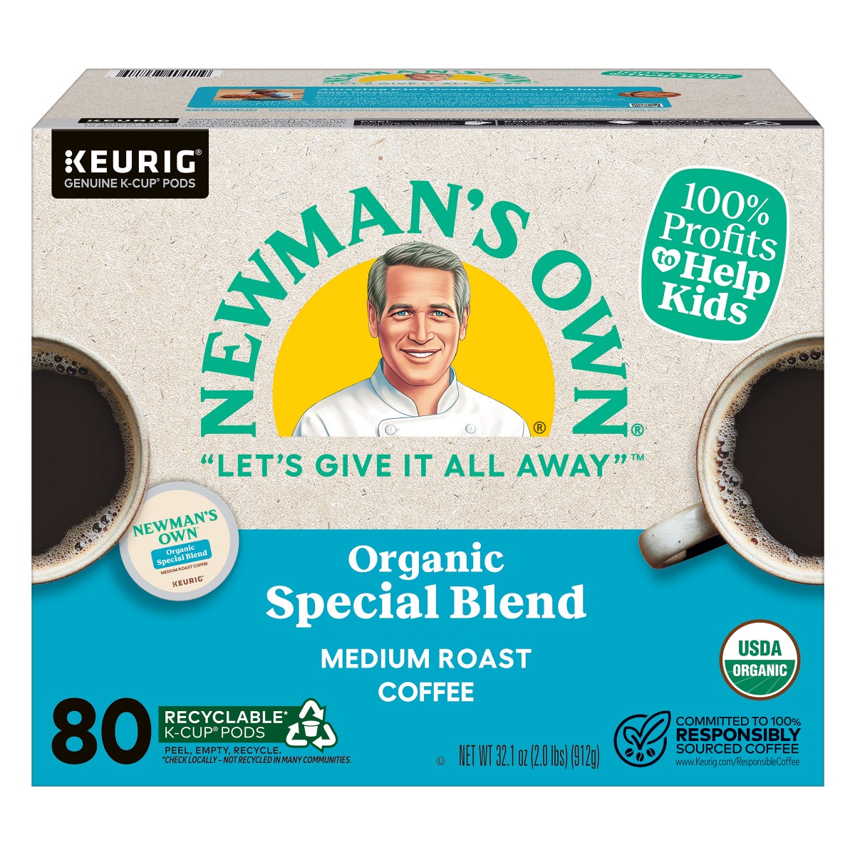 Newman's Own Organics Special Blend K-Cup coffee pods 80 count