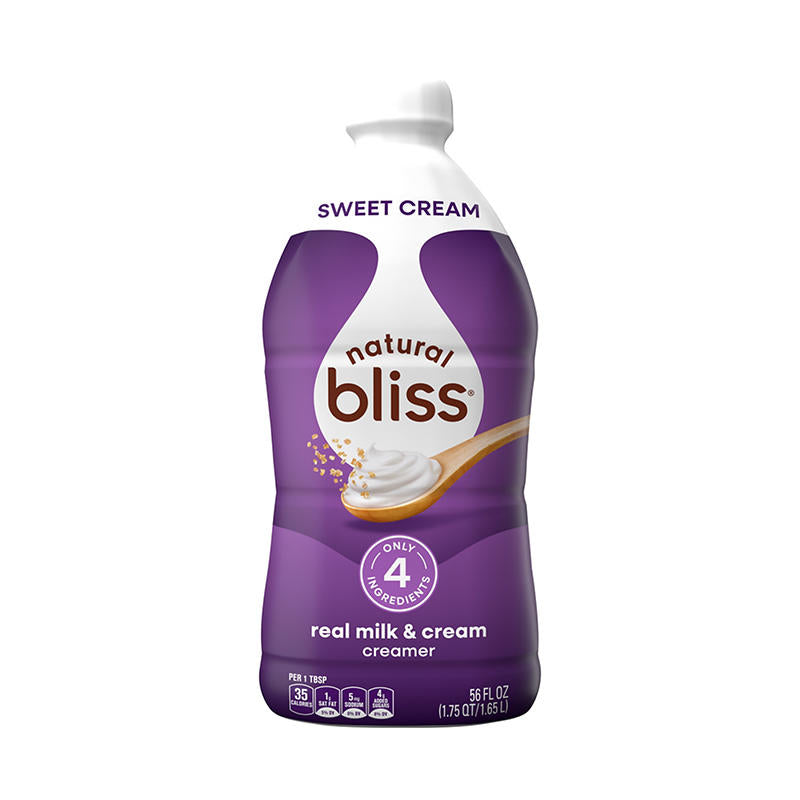 Natural Bliss sweet cream flavored coffee creamer bottle