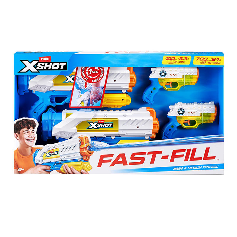 XShot Nano water fast fill blaster 4-pack