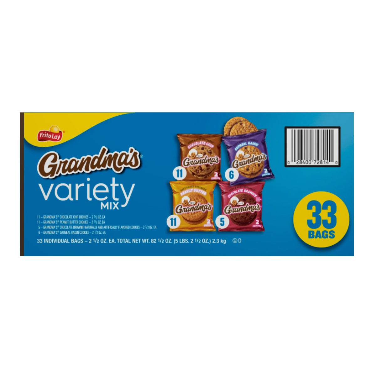Grandma's Cookies 2.5 oz individual bags
