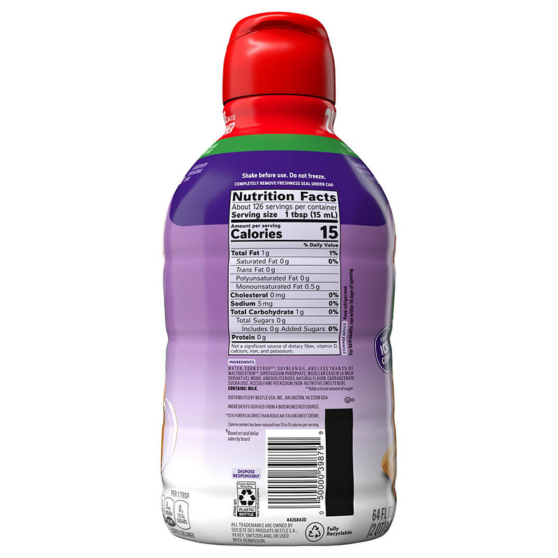 Coffee-Mate liquid coffee creamer bottle with sweet creme flavor