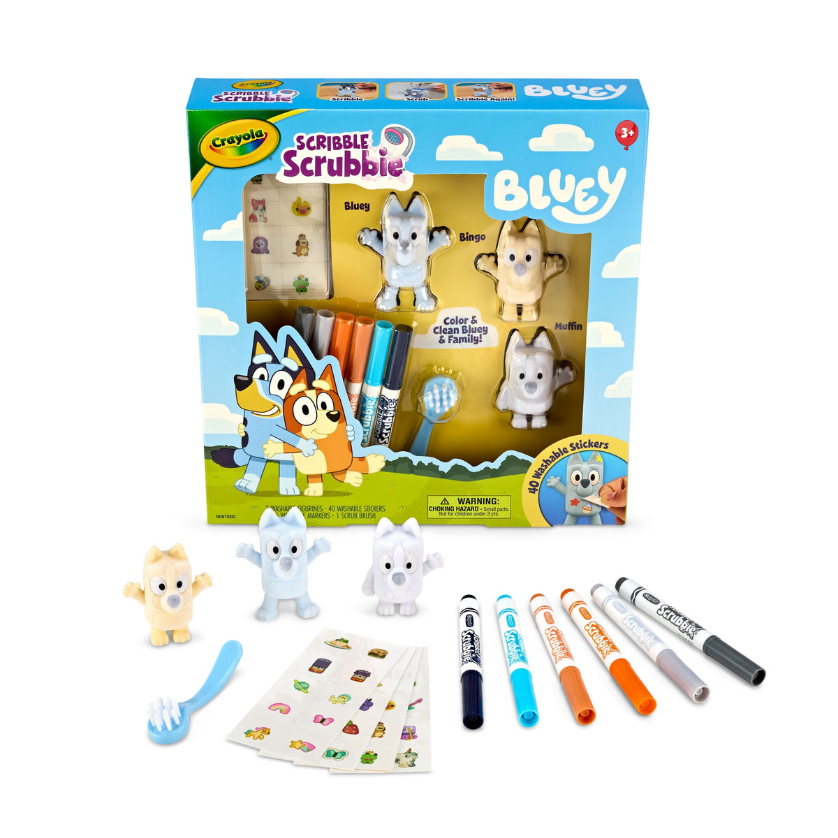 Bingo character in the Bluey Scribble Scrubbie set
