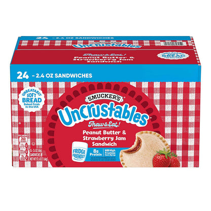 Smucker's Uncrustables peanut butter and strawberry jam sandwiches mega pack