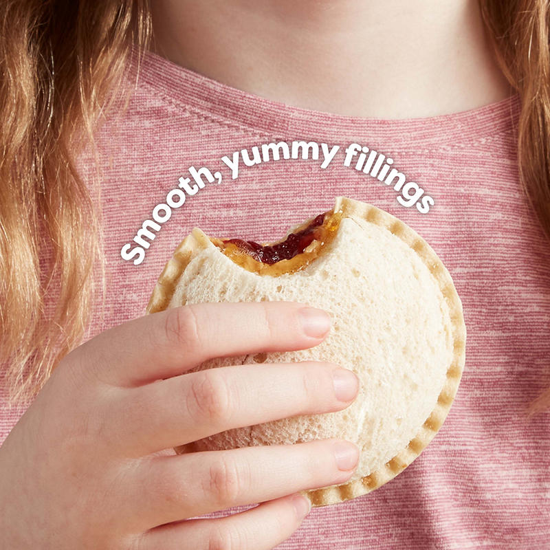 Smucker's strawberry jam and peanut butter sandwich
