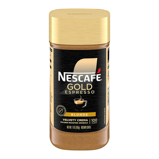 Nescafe Gold Espresso Blonde instant espresso coffee jar