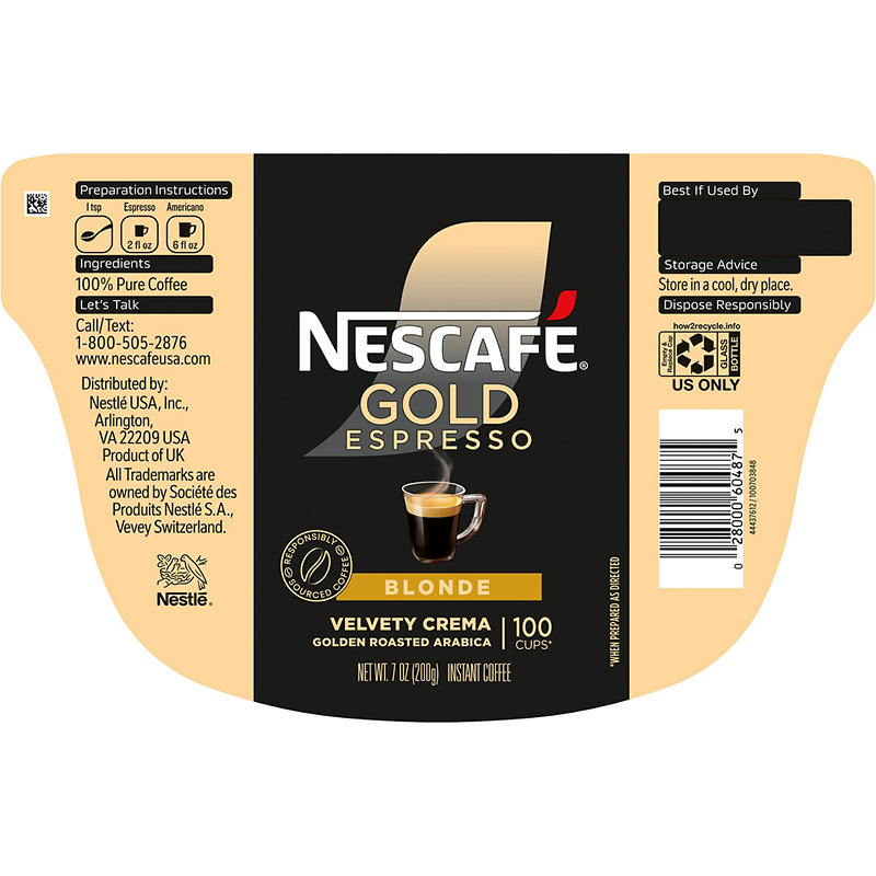 Nescafe instant espresso coffee 7 oz jar front view