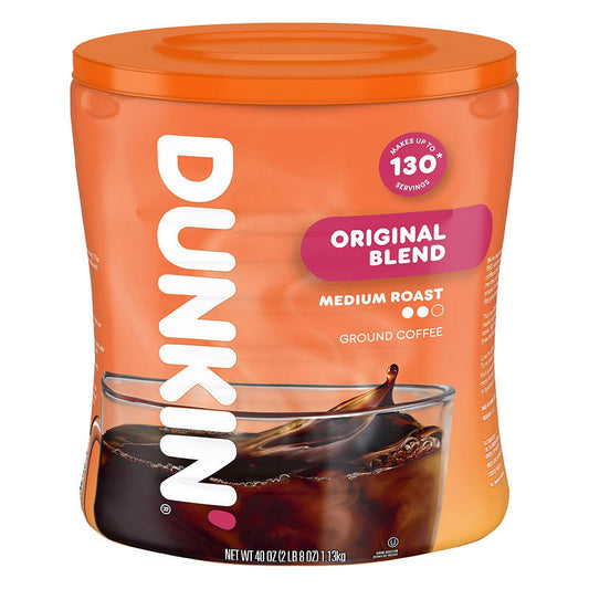 Dunkin' Original Blend medium roast ground coffee canister 40 oz