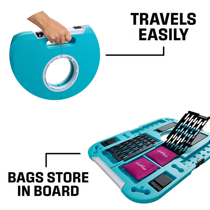 Portable bean bag toss set with carrying case