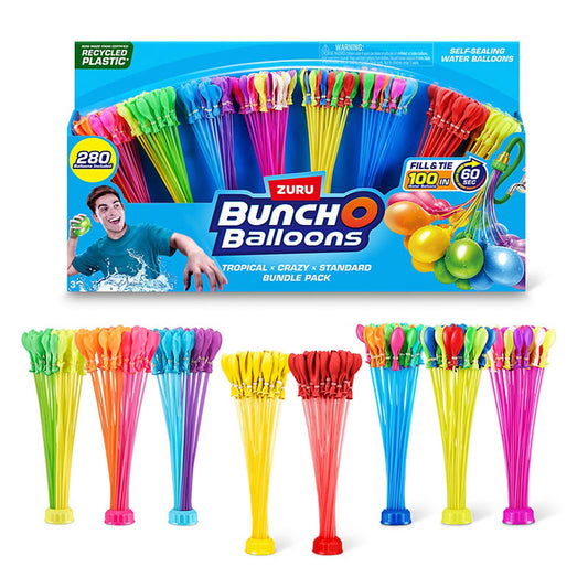 Self-tying rapid-fill water balloons for summer parties