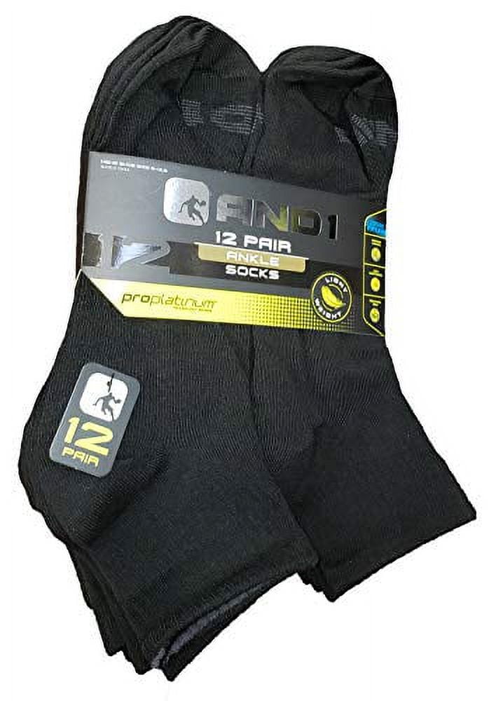 AND1 men's quarter-length athletic socks with plush footbed