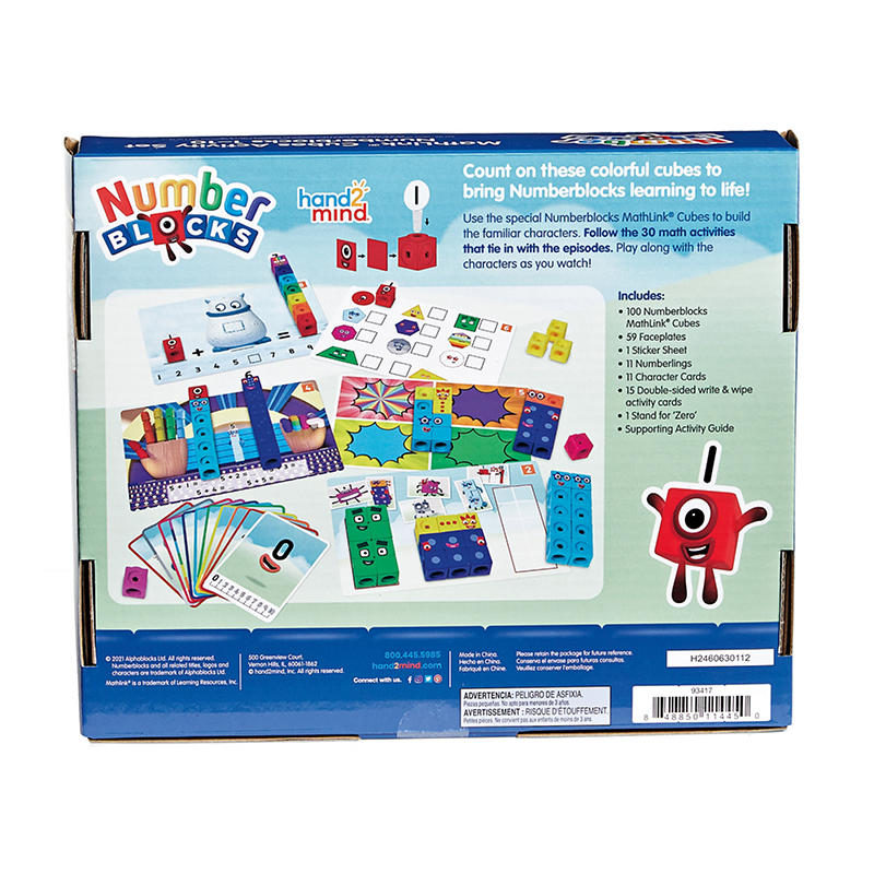 Hands-on math learning set with Numberblocks pieces