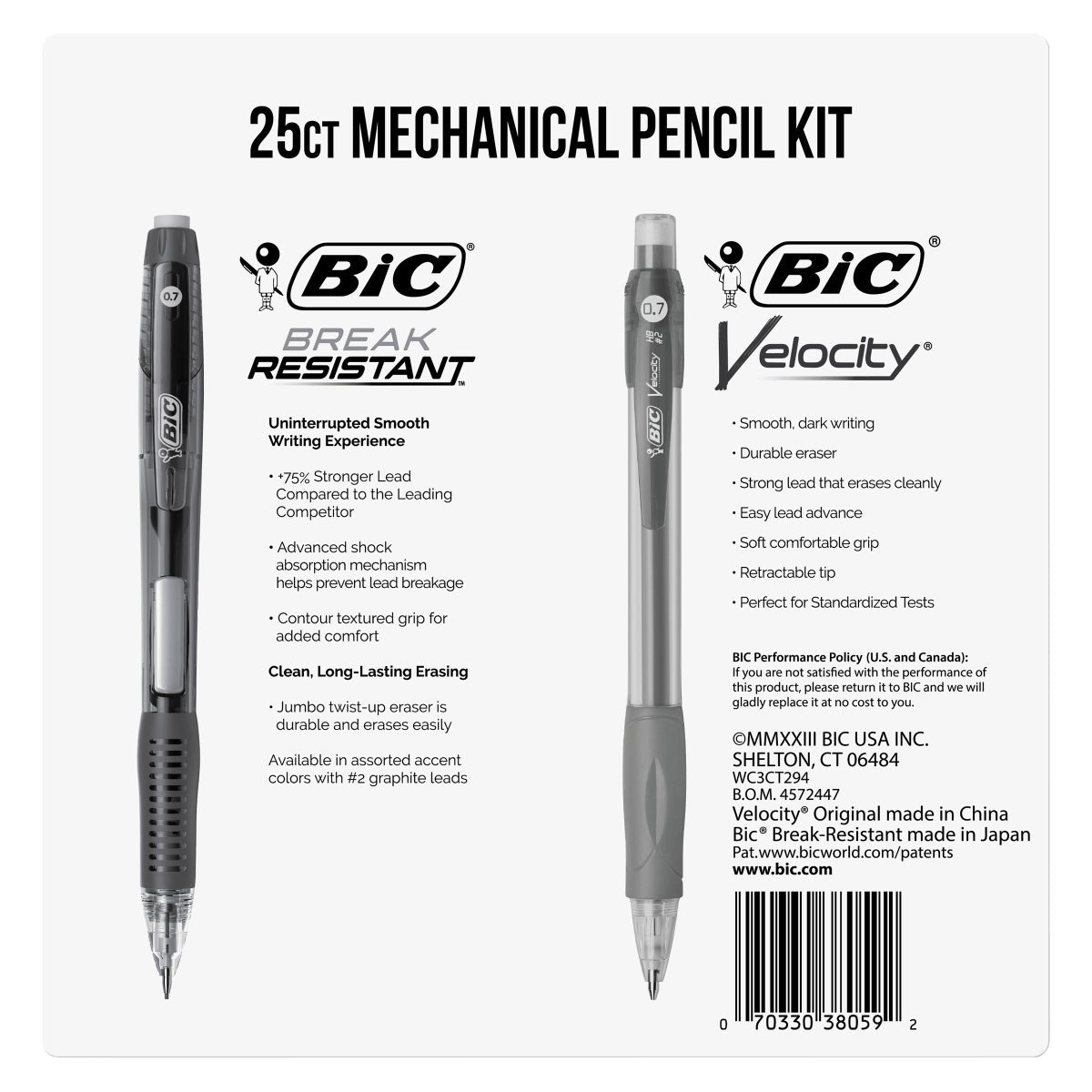 Assorted color BIC Velocity mechanical pencils
