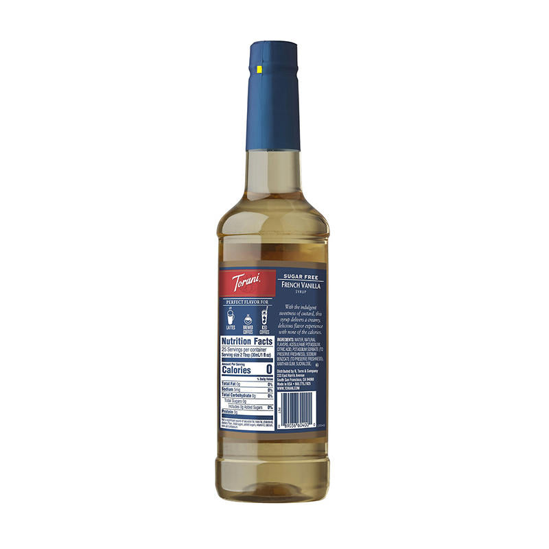Torani sugar free vanilla syrup front label