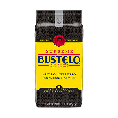 Cafe Bustelo espresso style whole bean coffee bag