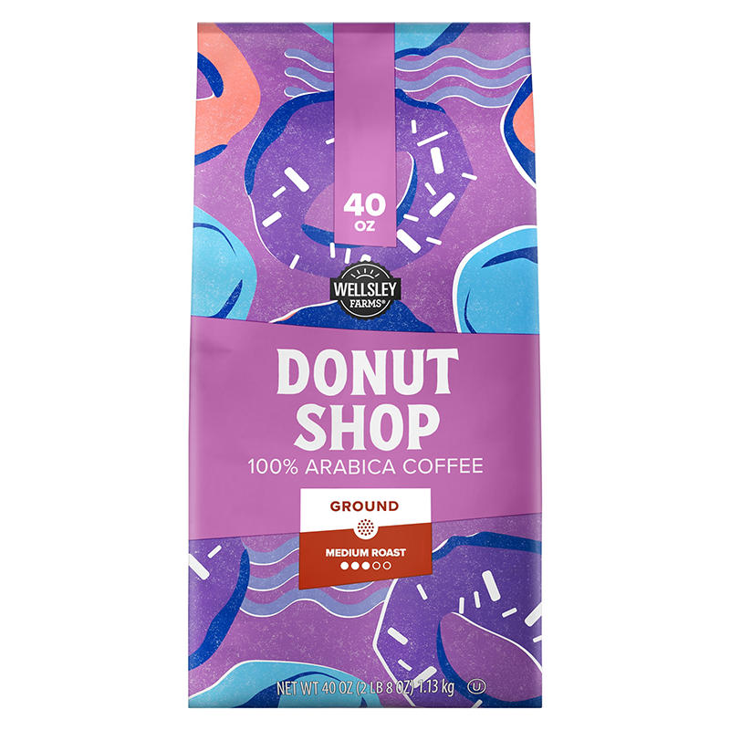 Wellsley Farms Donut Shop medium roast ground coffee bag